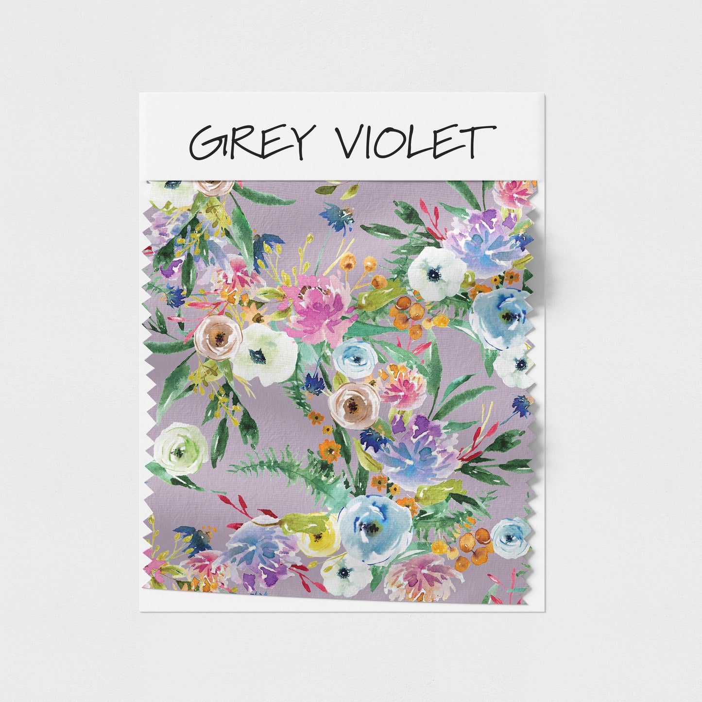 Sharon Gunawan Garden Frenzy Grey Violet Flowers Fabric On Demand Pre order