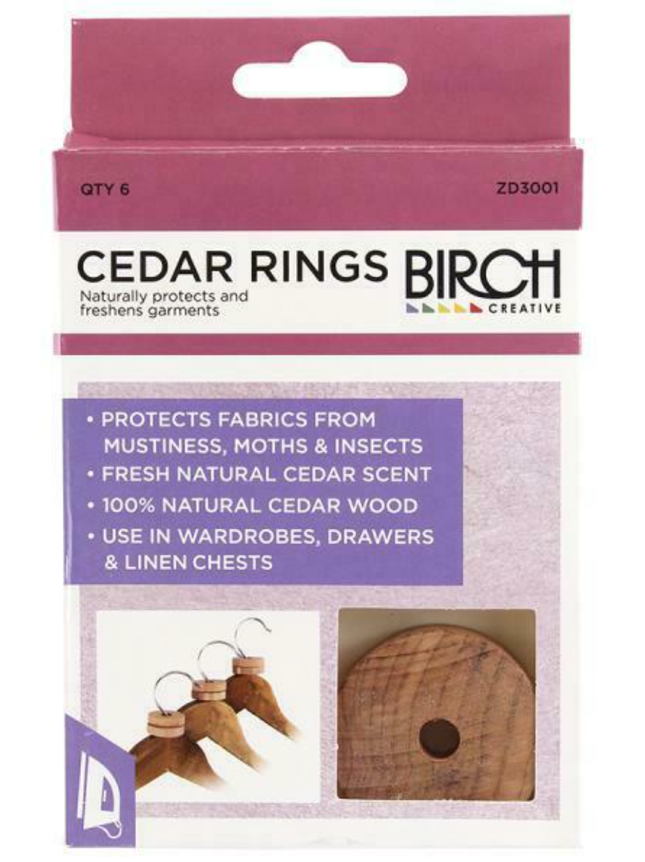 Birch Cedar Rings Moth Protection Silverfish Protection Fabric Care Cedar Rings