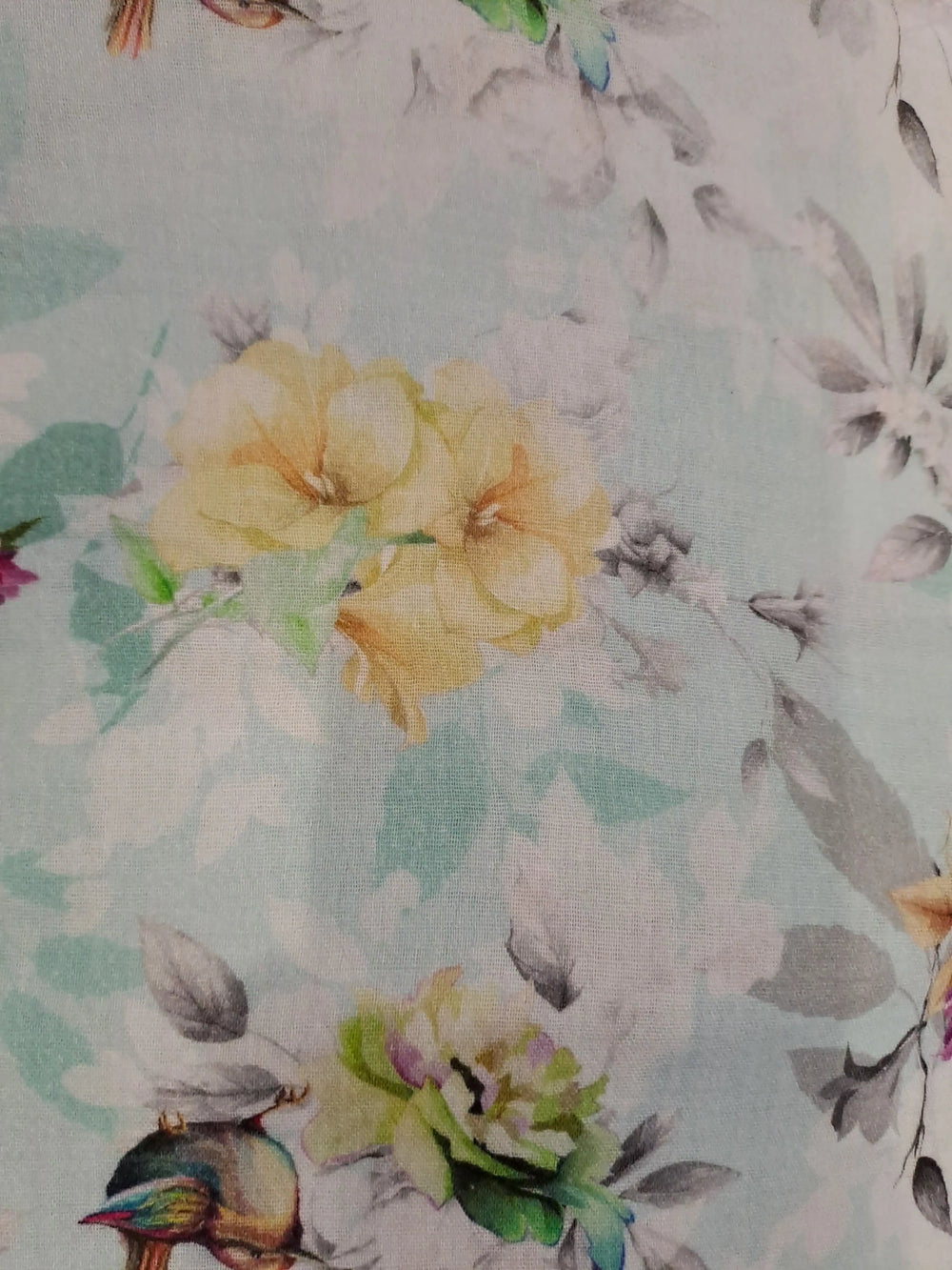 Kwaint Butterflies and Flowers Blue Muslin/Double Gauze
