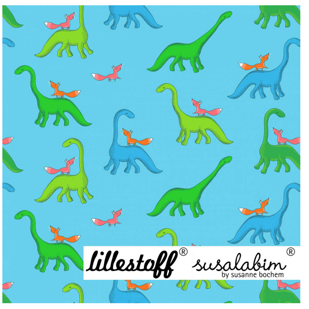 Lillestoff Susalabims Dinos Organic Cotton Lycra Jersey Knit Fabric