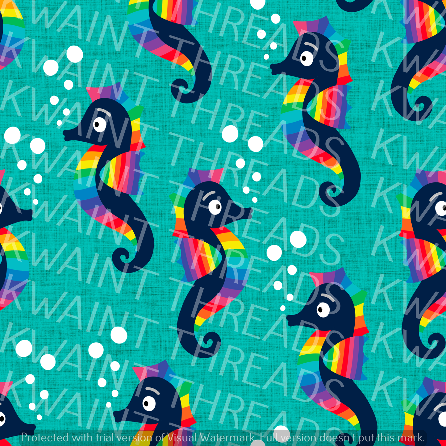 Fabric Mama Seahorsing Around Fabric On Demand Pre Order
