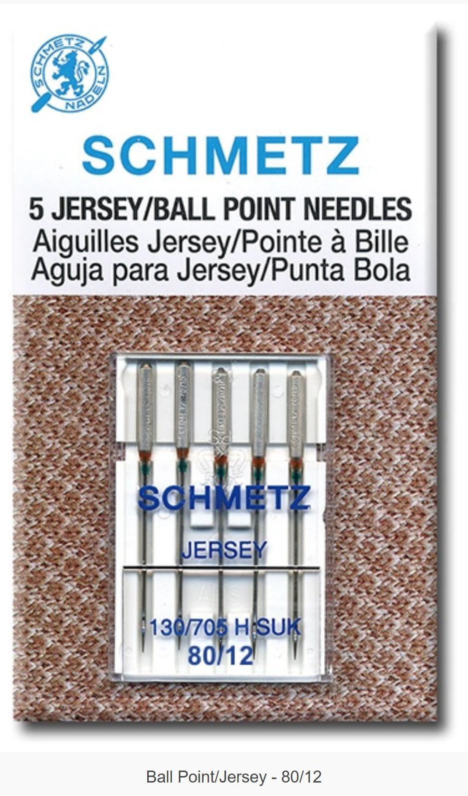 Schmetz 130/705HSUK 80/12 Ball Point Needle Knit Sewing Machine Needles