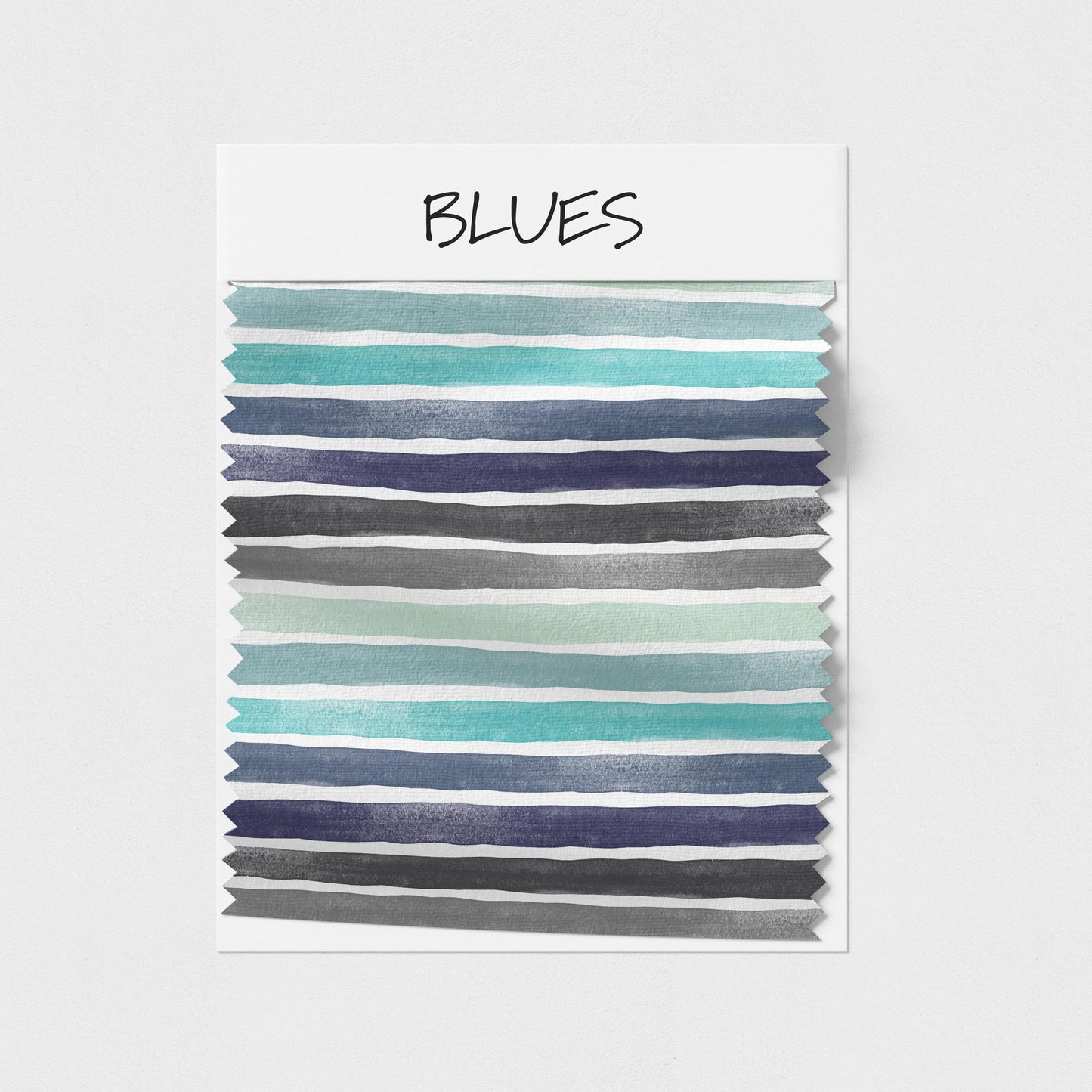Ella Randall Watercolour Stripes Blues Fabric On Demand Pre-Order