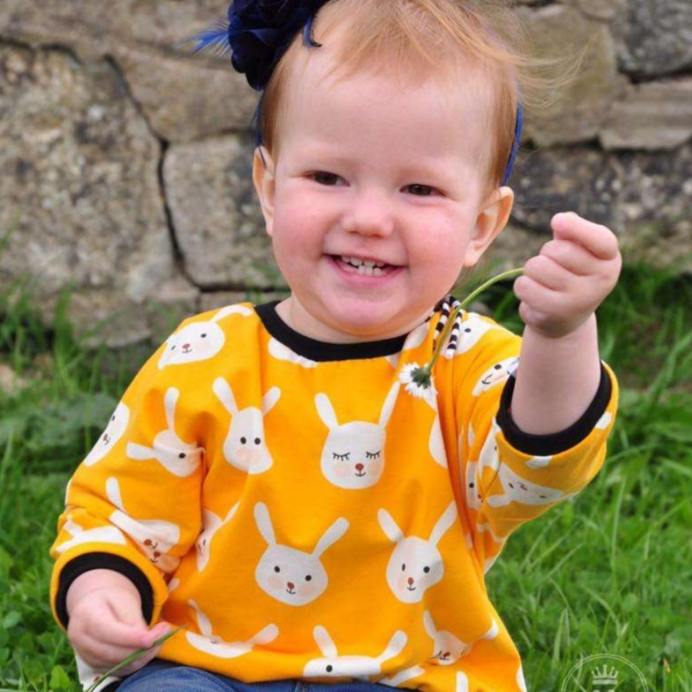 Lillestoff Fridolin Easter Bunny Yellow Organic French Terry Cotton Knit
