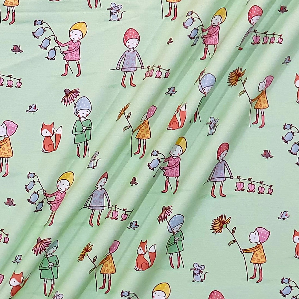 Lillestoff Susalabims Flower Children Organic Cotton Lycra French Terry Fabric