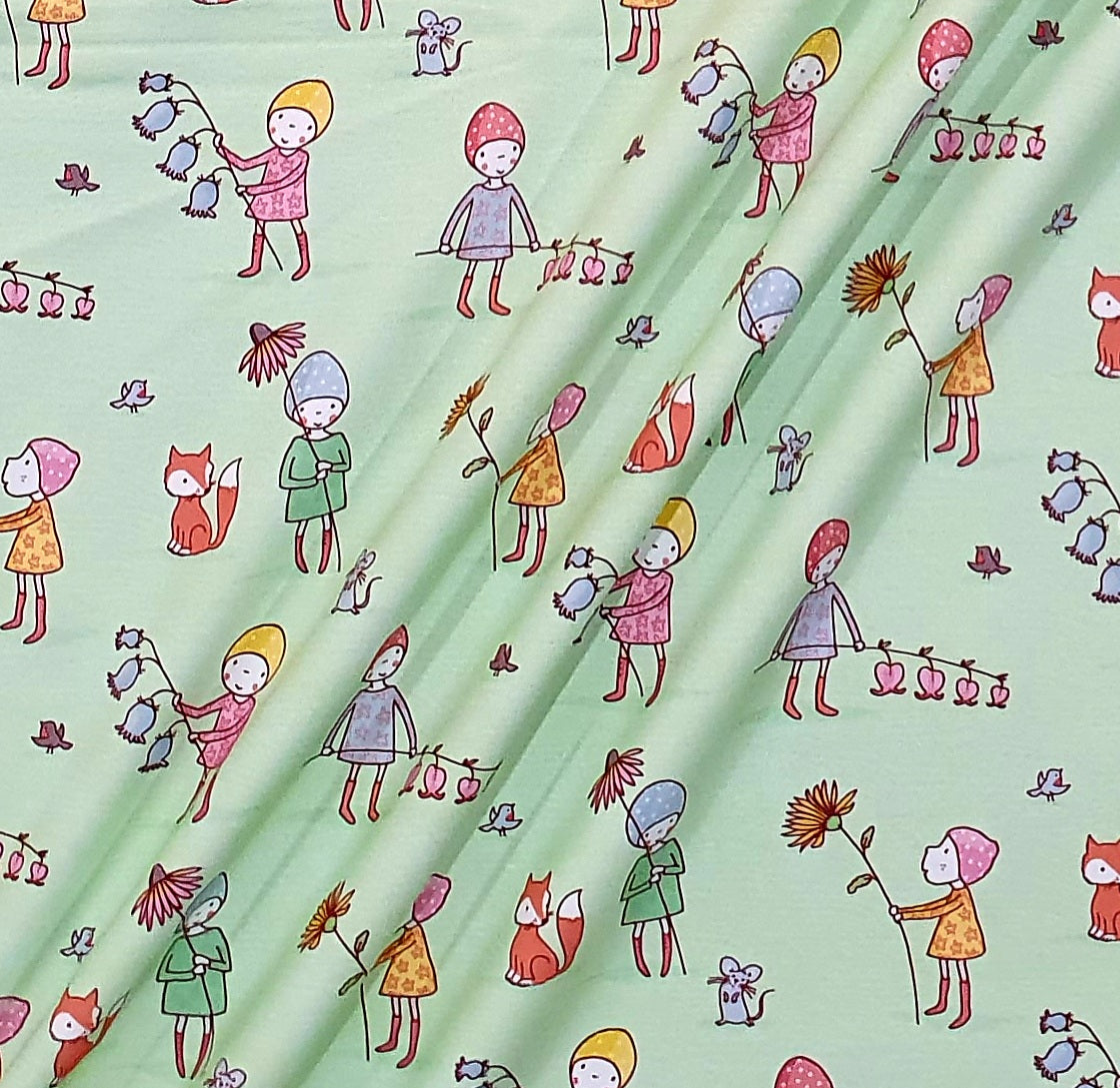 Lillestoff Susalabims Flower Children Organic Cotton Lycra French Terry Fabric