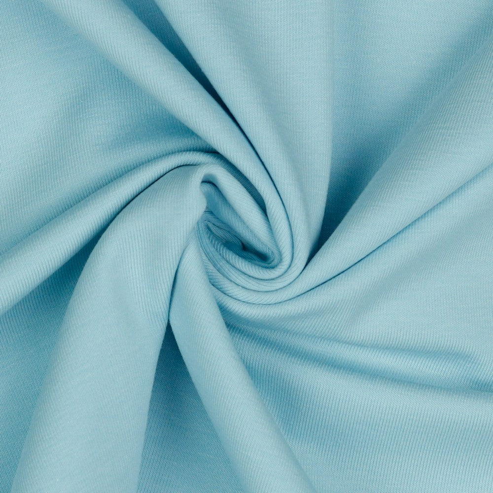 Euro Knit Light Blue Jersey GOTS Certified Cotton Lycra Fabric