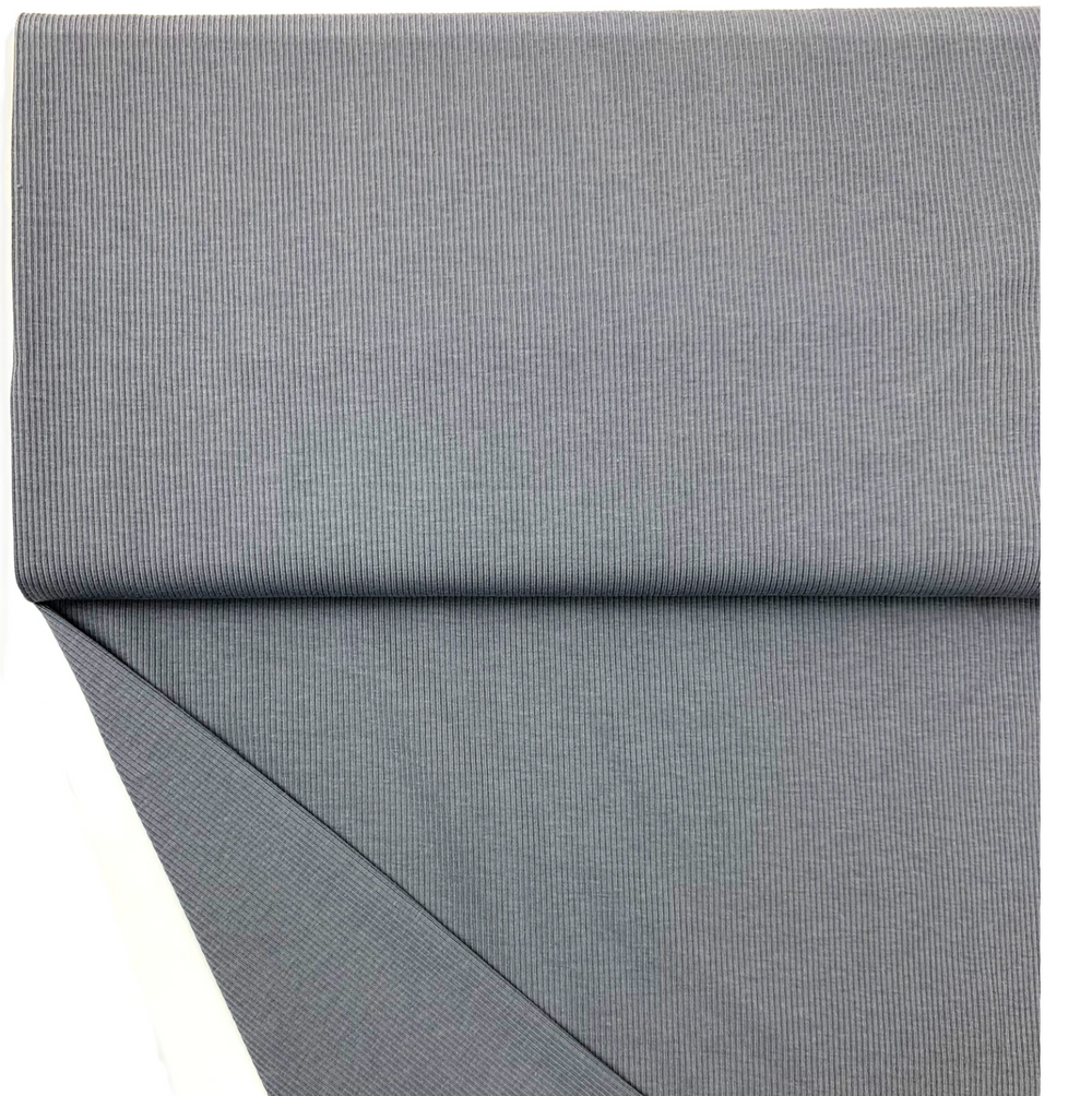 Lillestoff Grey Ribbed Jersey Light Knitted Jersey