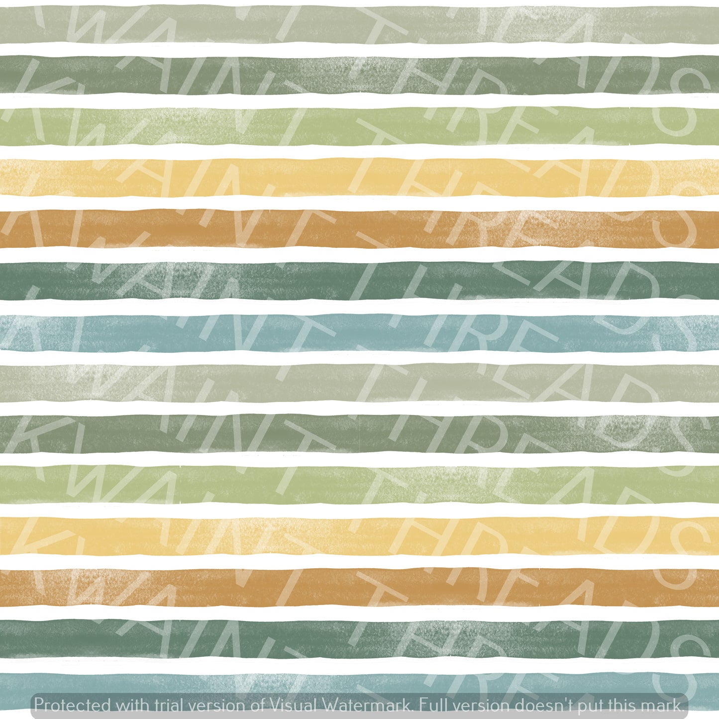 Ella Randall Watercolour Stripes Greens Fabric On Demand Pre-Order