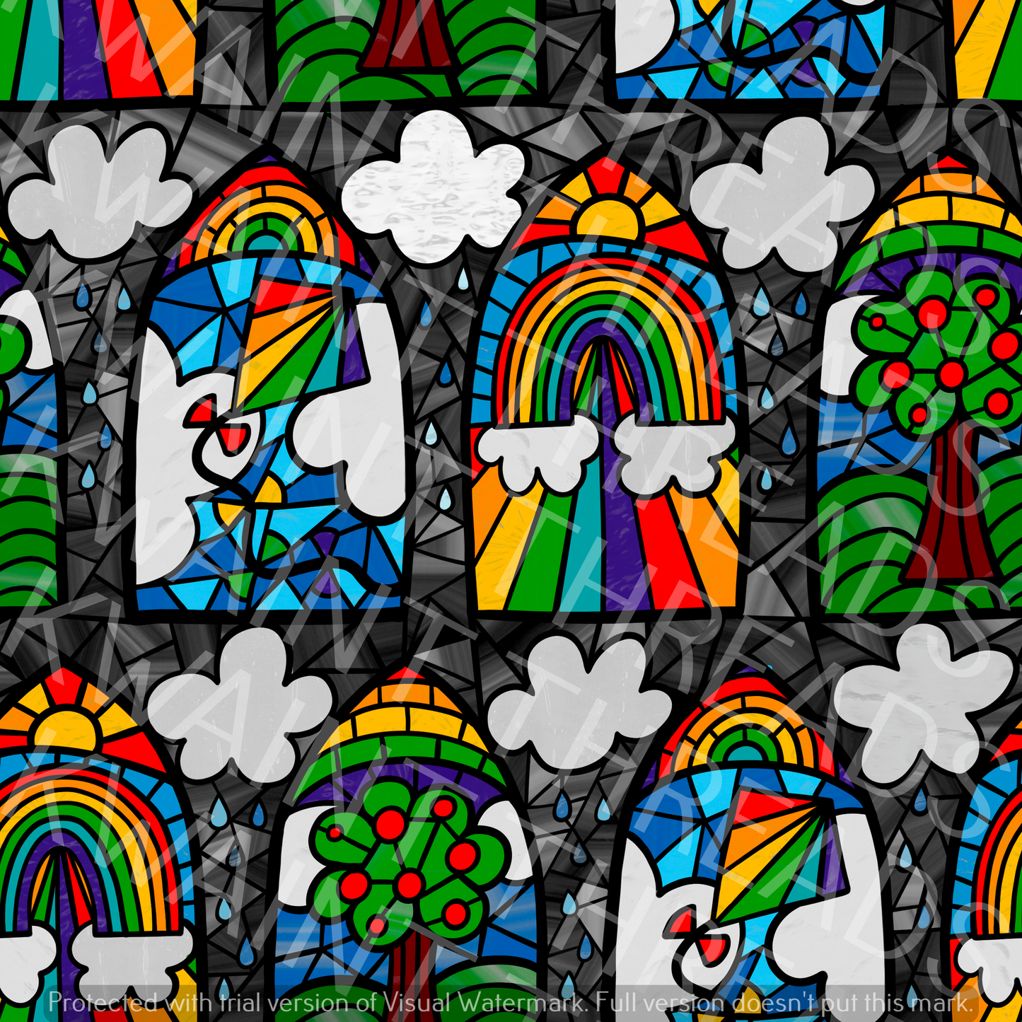 Fabric Mama Through the Panebow Rainbow Windows Fabric On Demand Pre Order
