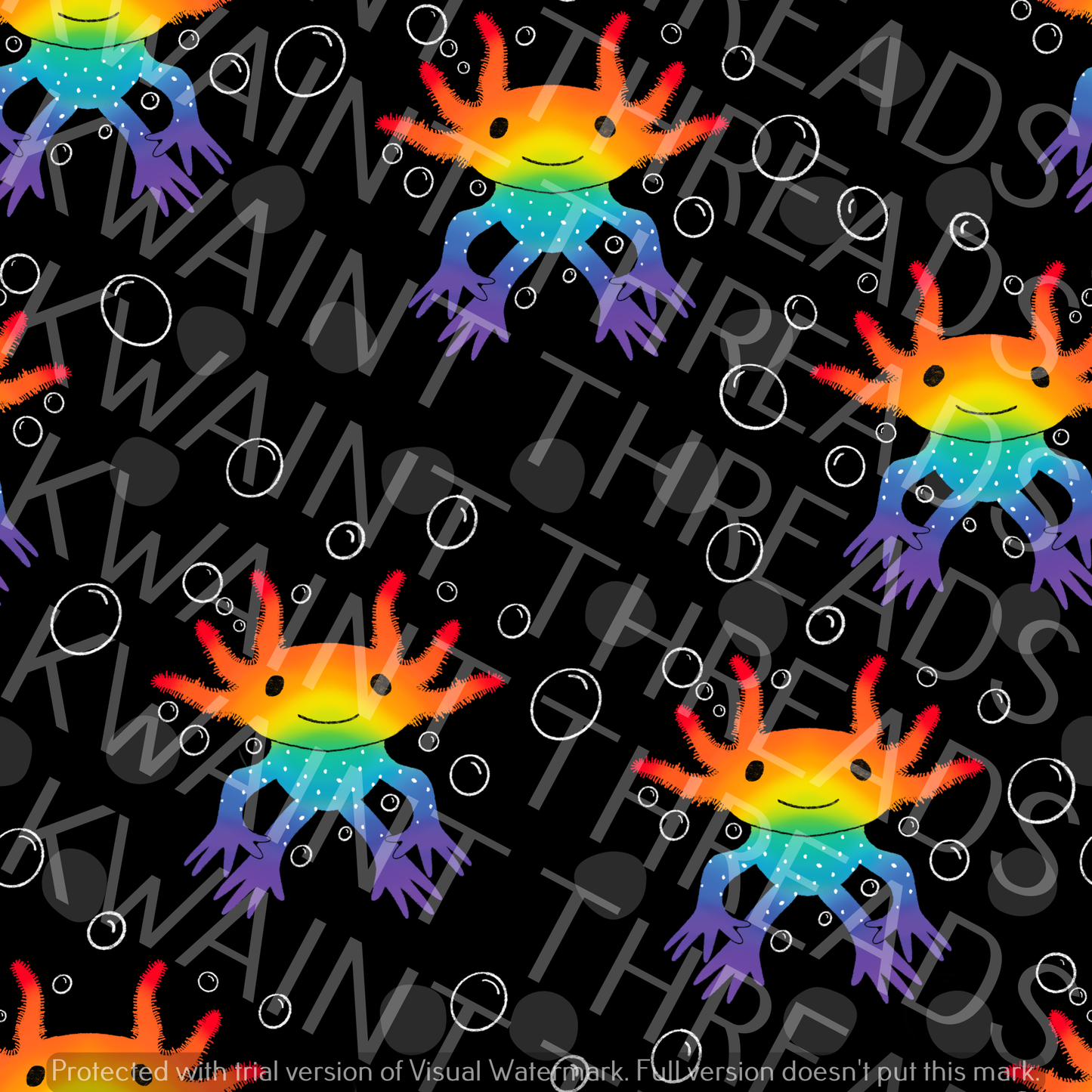 Fabric Mama Aristotle the Axolotl Fish Fabric On Demand Pre Order