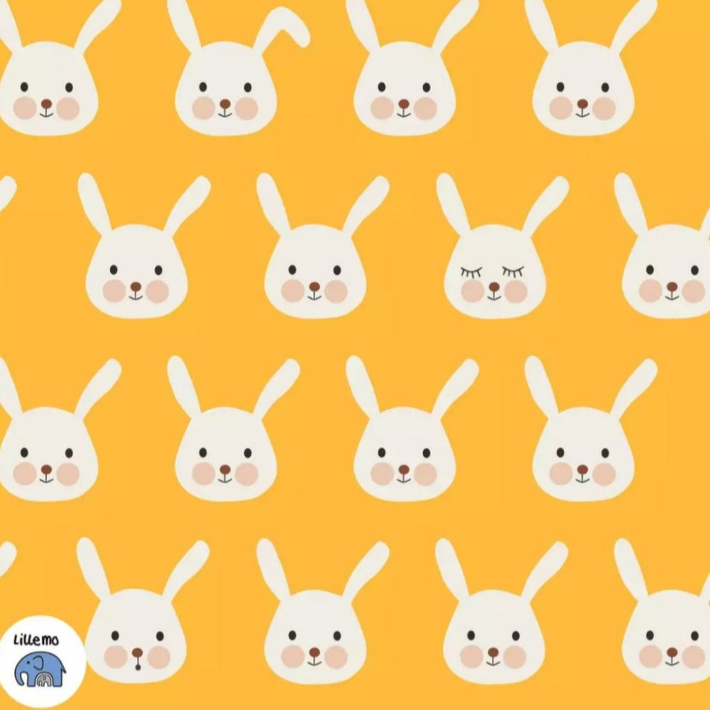 Lillestoff Fridolin Easter Bunny Yellow Organic French Terry Cotton Knit