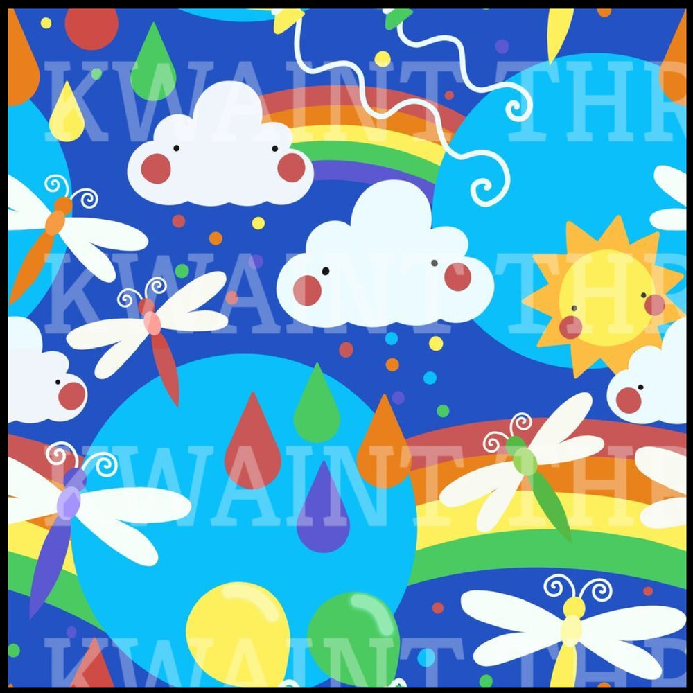 Quirks Summer Skies Blue Sky GOTS Organic Cotton Lycra Jersey Knit Fabric