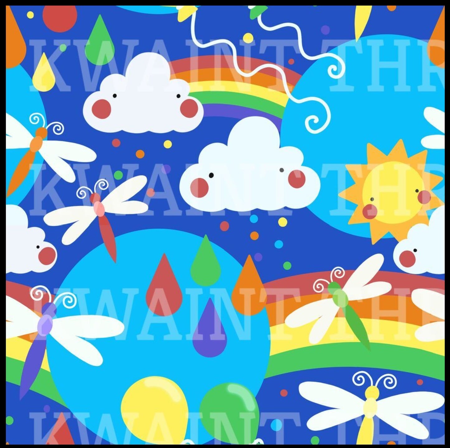 Quirks Summer Skies Blue Sky GOTS Organic Cotton Lycra Jersey Knit Fabric