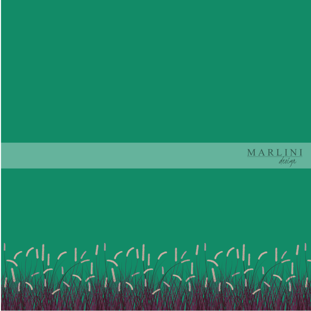 Marlini Wavy Grass Purple Border Print