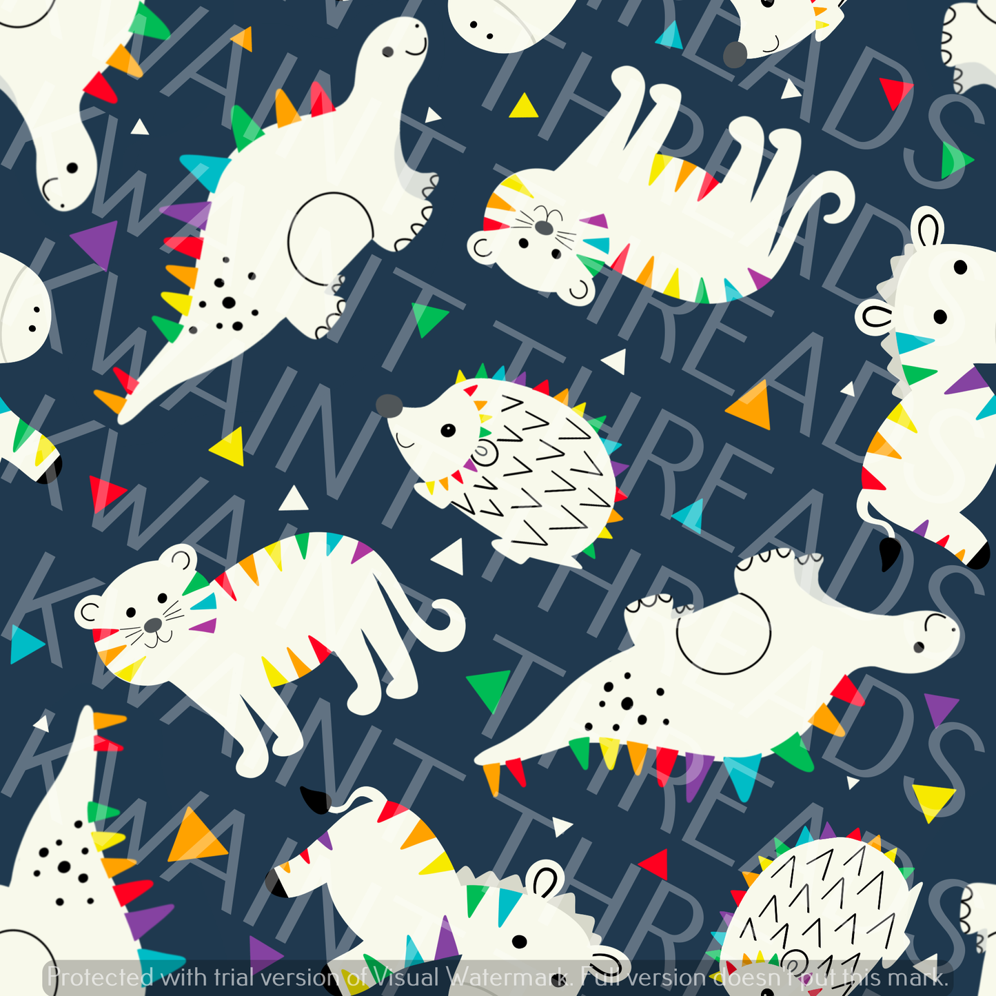 Fabric Mama Rainbow Zoo Animals Fabric On Demand Pre Order