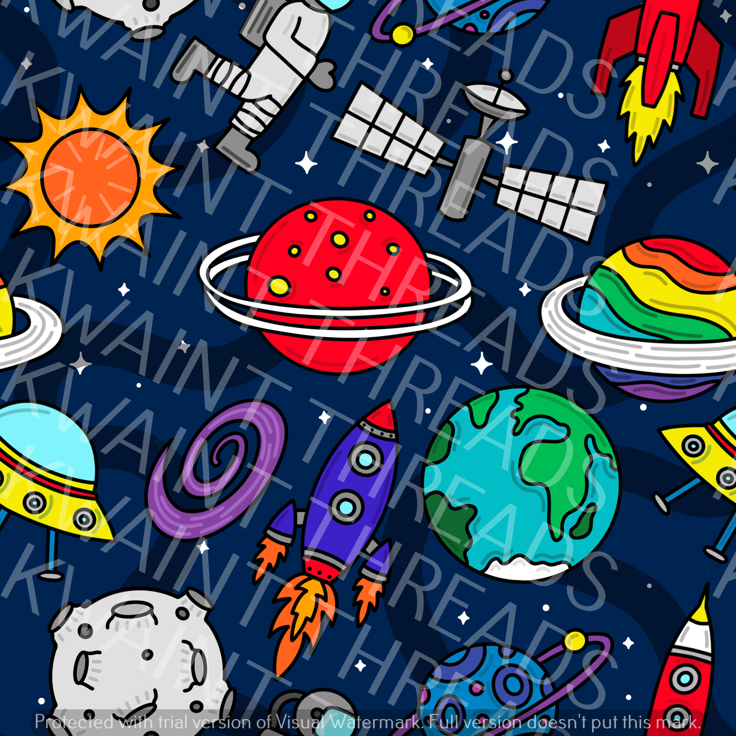 Fabric Mama Spacey space Fabric On Demand Pre Order