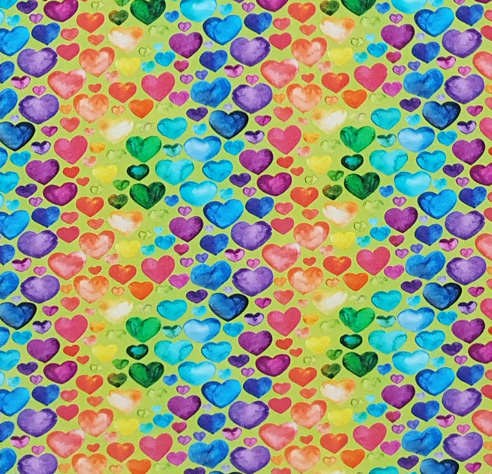 Stenzo Watercolour Hearts Lime