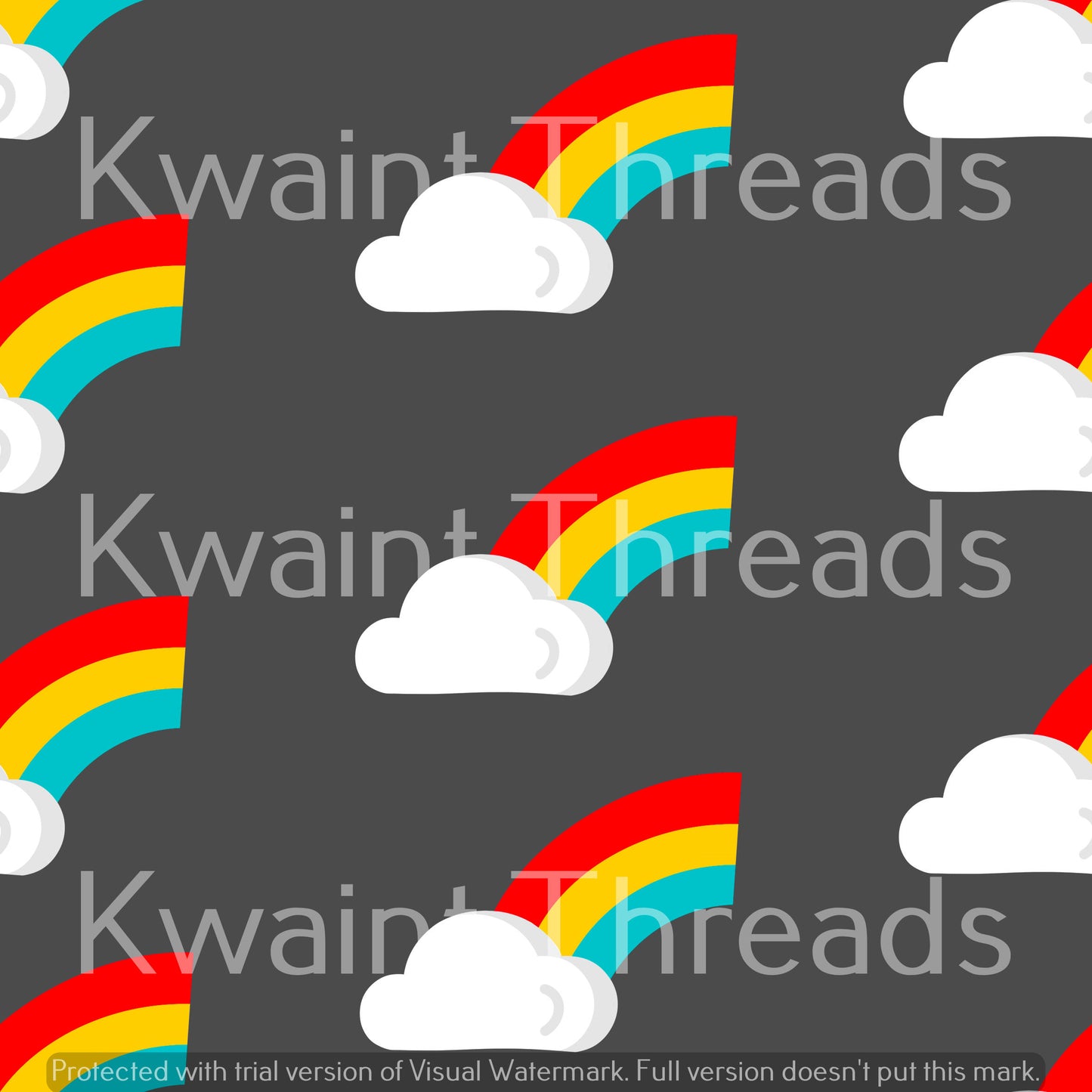 Fabric Mama Grey Rainbows Pre order