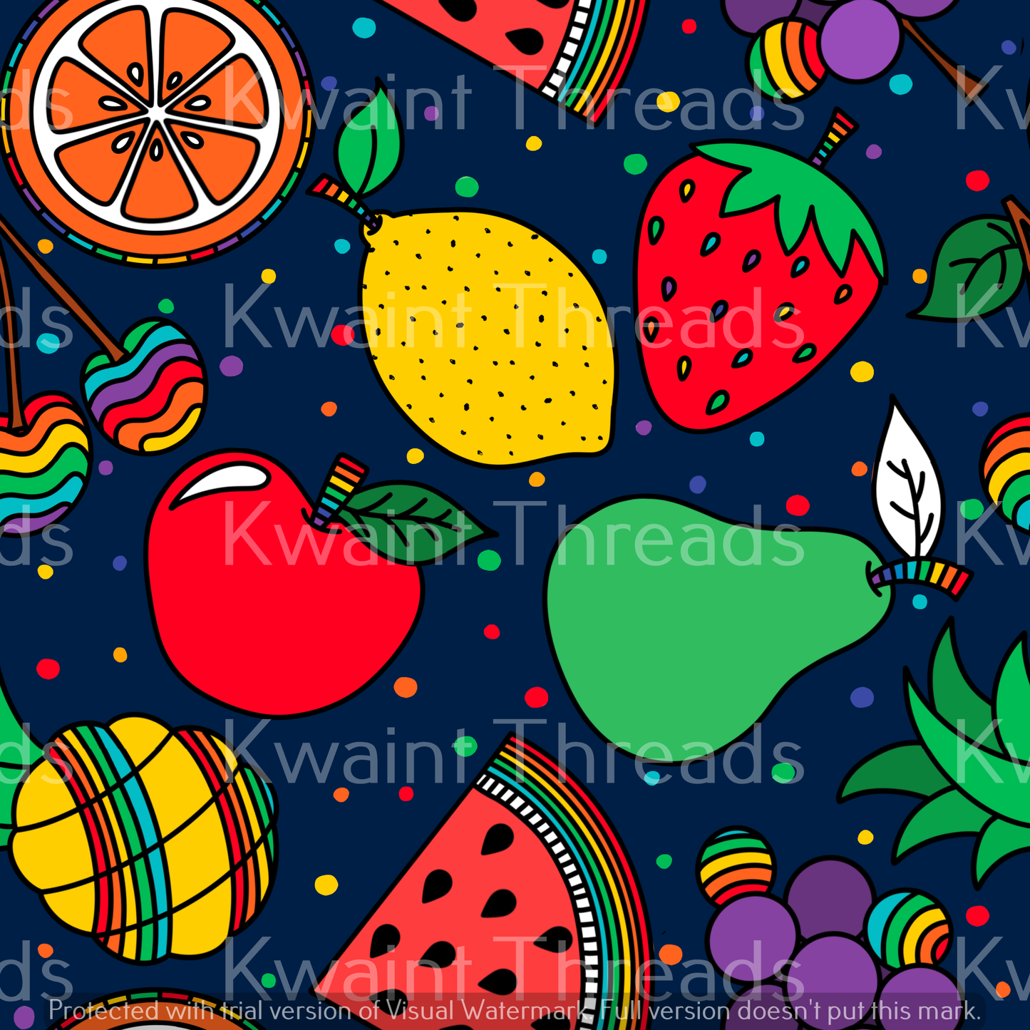 Fabric Mama Fruit Salad On Demand Pre Order Apples Pears Watermelon