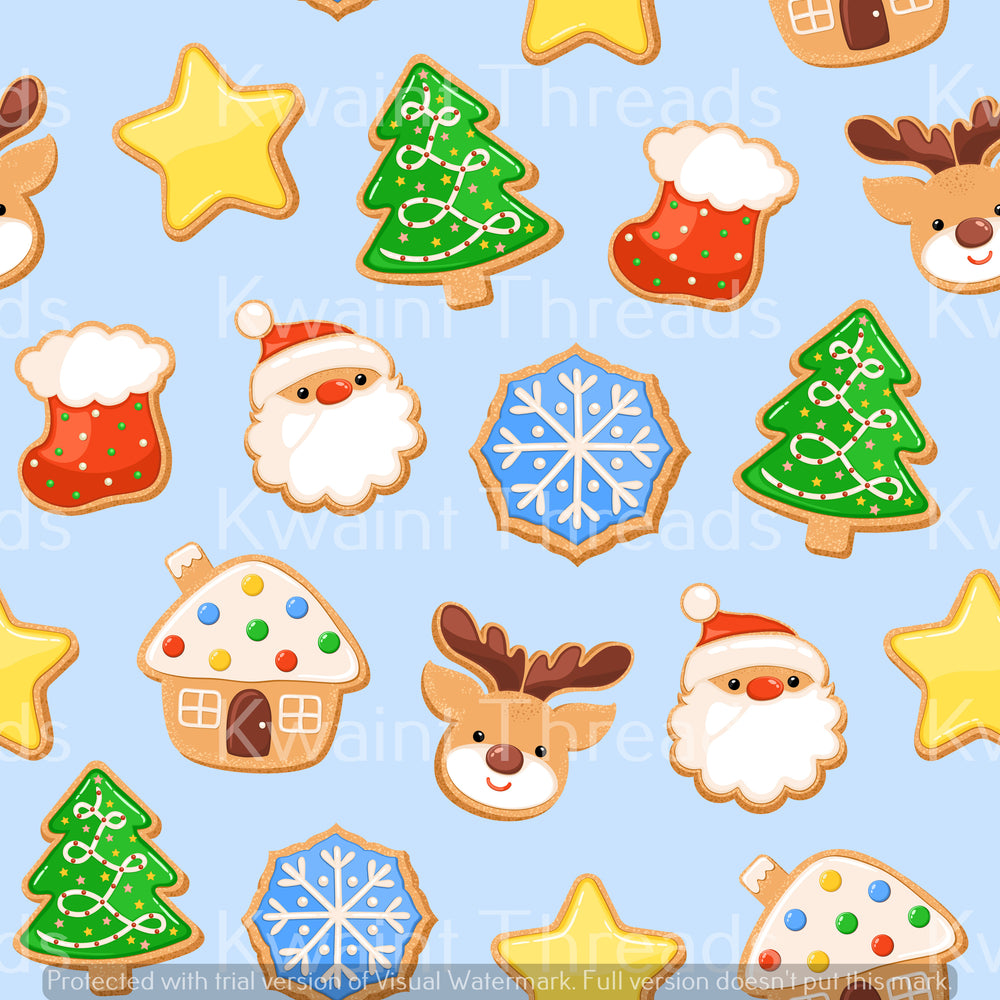 Kwaint Christmas Cookies Preorder On Demand Printed Fabric