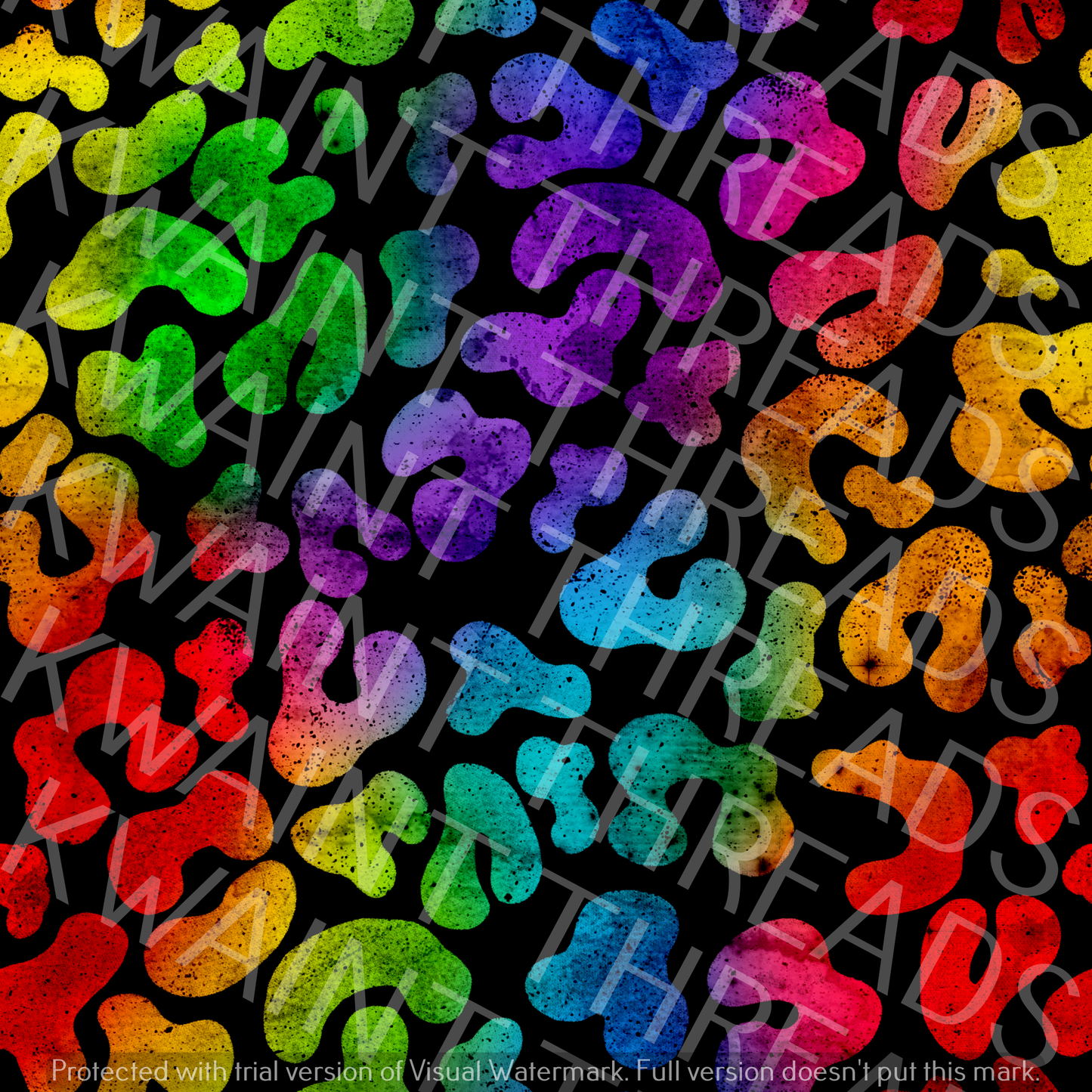 Fabric Mama Dark Grainbow Rainbow Leopard Fabric On Demand Pre Order