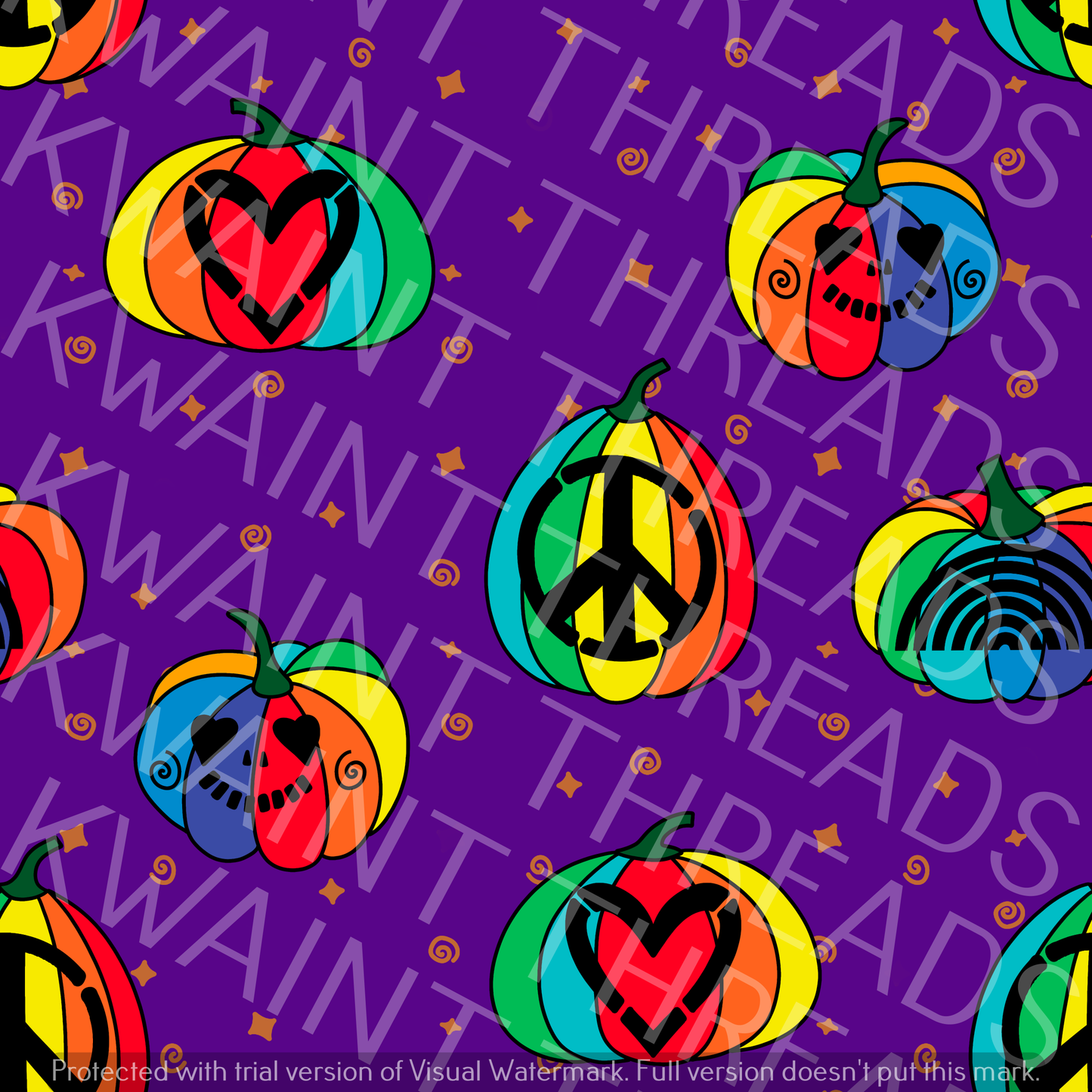 Fabric Mama Peace Love and Pumpkins Fabric On Demand Pre Order