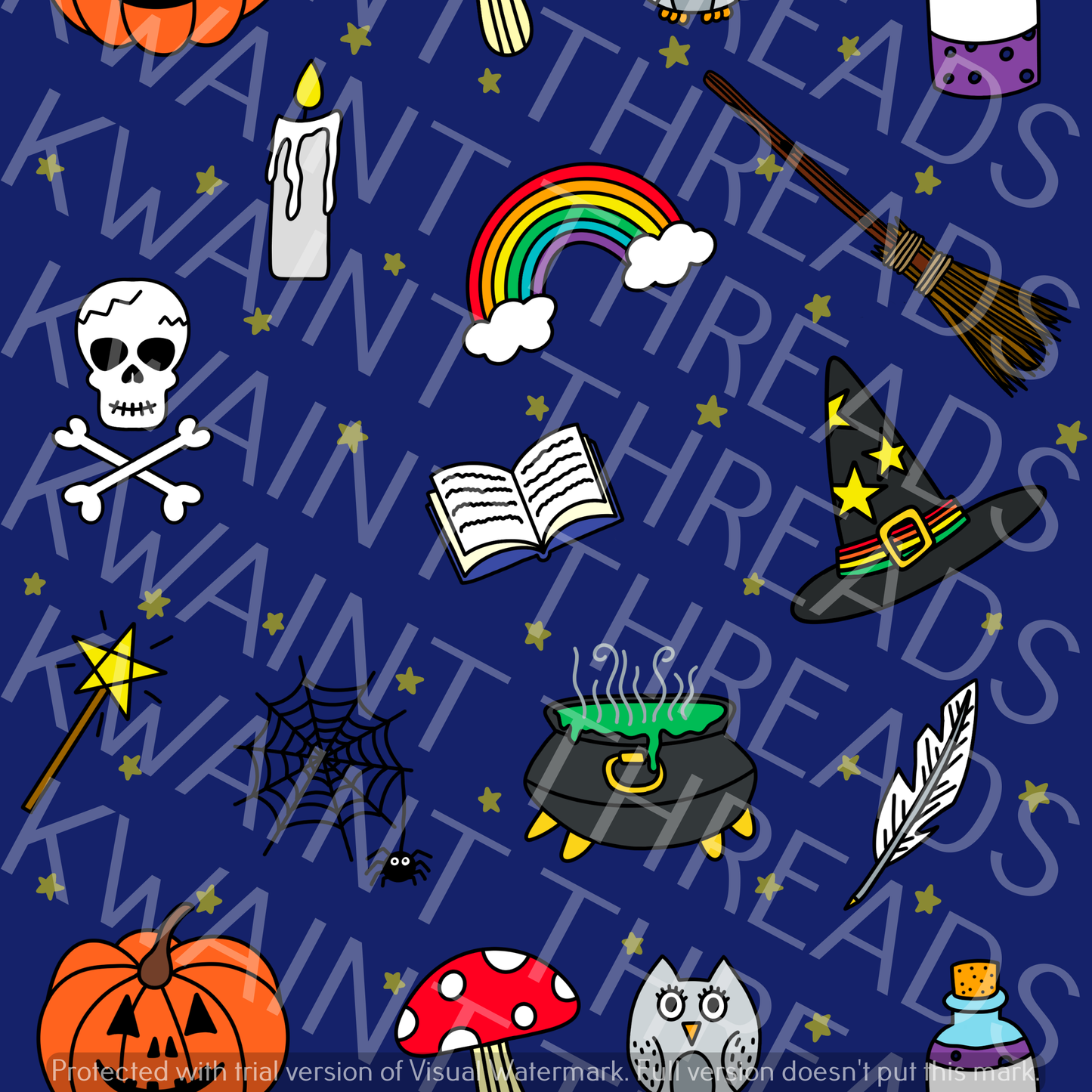 Fabric Mama Hocus Pocus Halloween Magic Fabric On Demand Pre Order