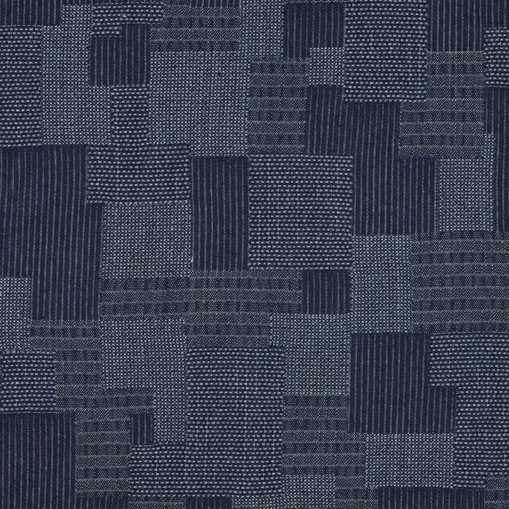 Blue Patchwork Jaquard Denim