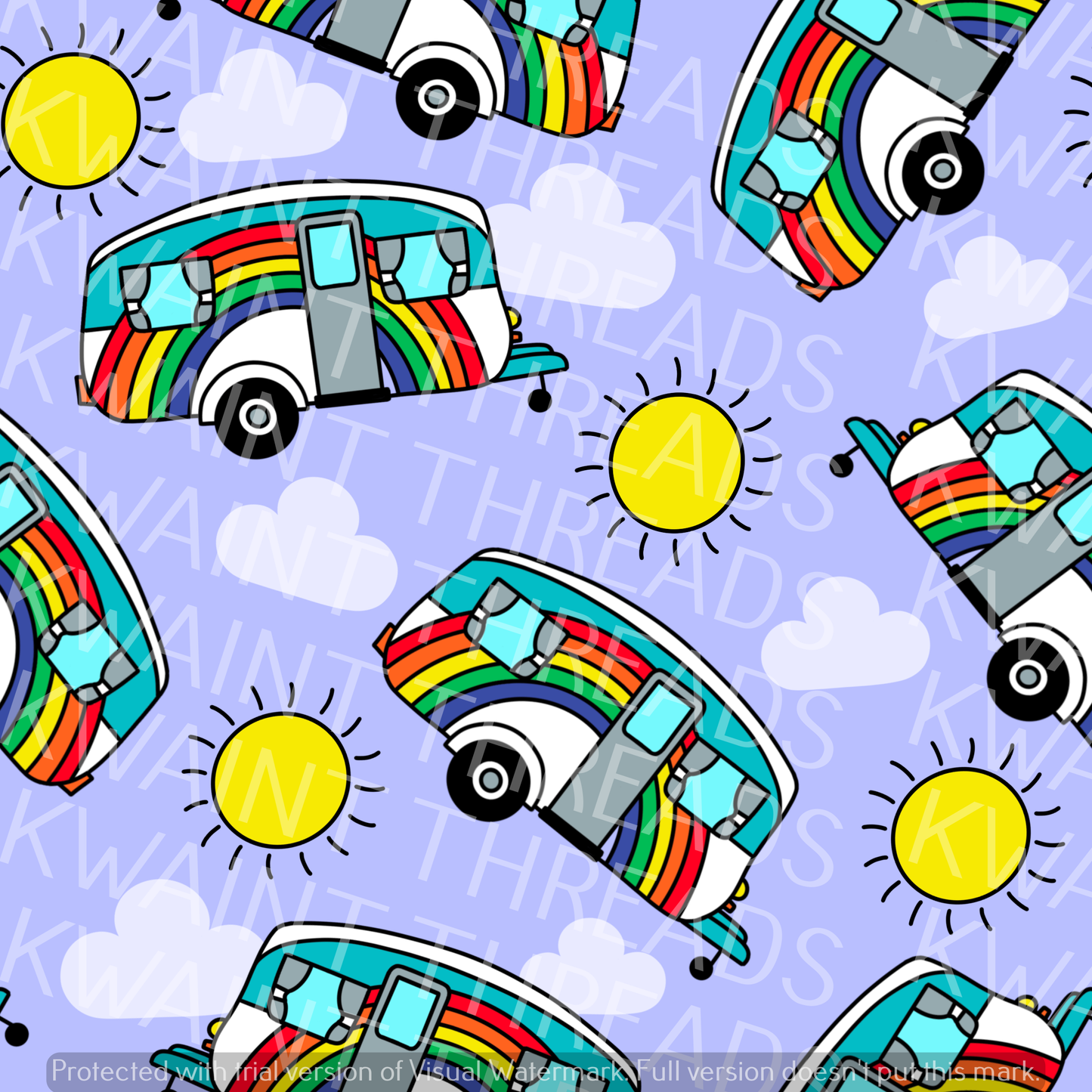 Fabric Mama Caravan Adventures Lilac Fabric On Demand Pre Order