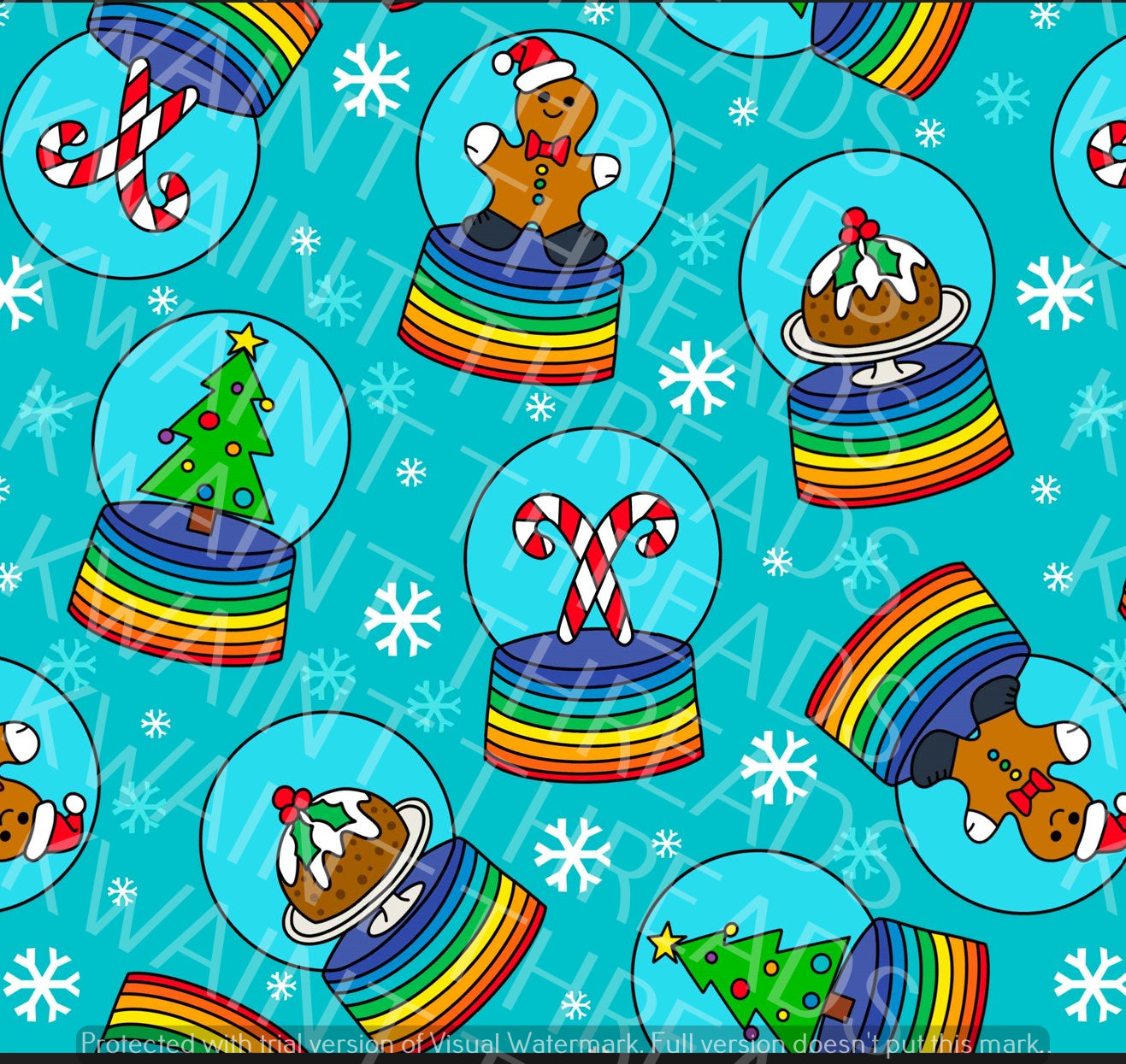Fabric Mama Snow Globes Christmas Fabric On Demand Pre Order