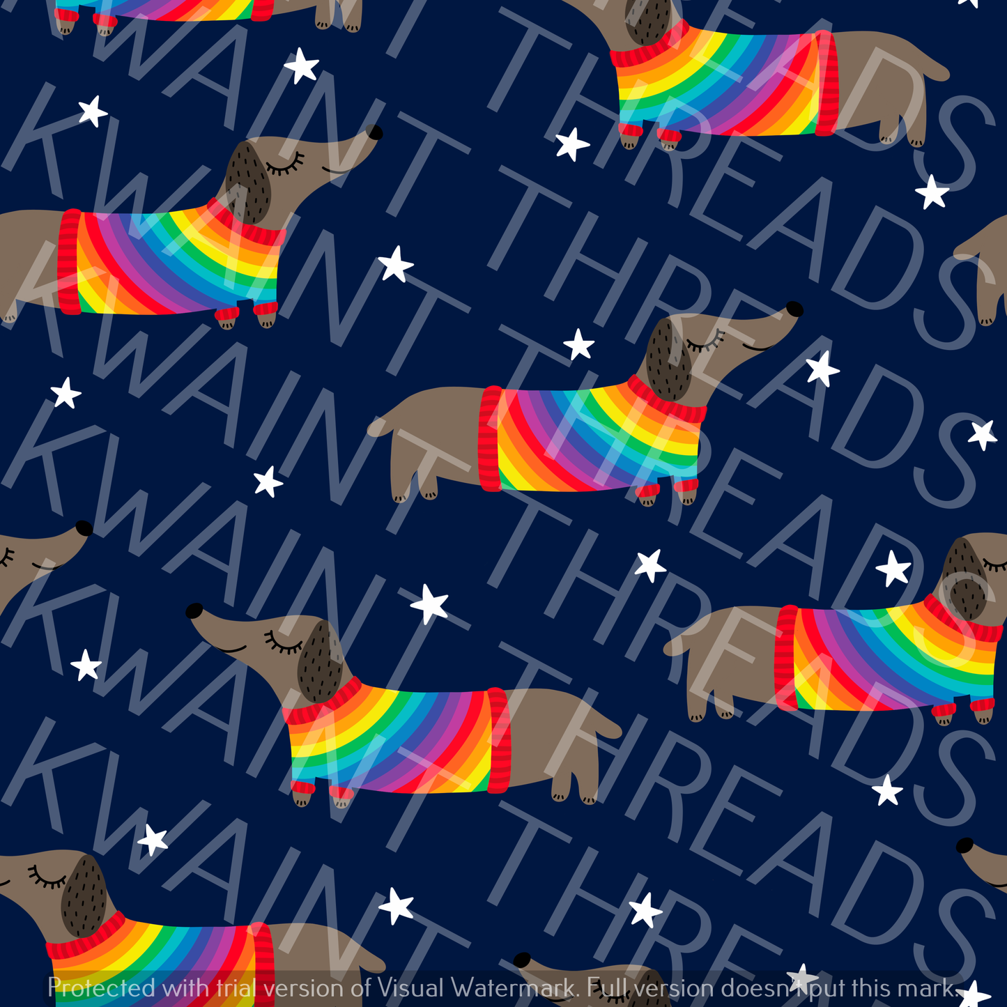 Fabric Mama Hot Dog Dachschunds Sausage Dog Fabric On Demand Pre Order