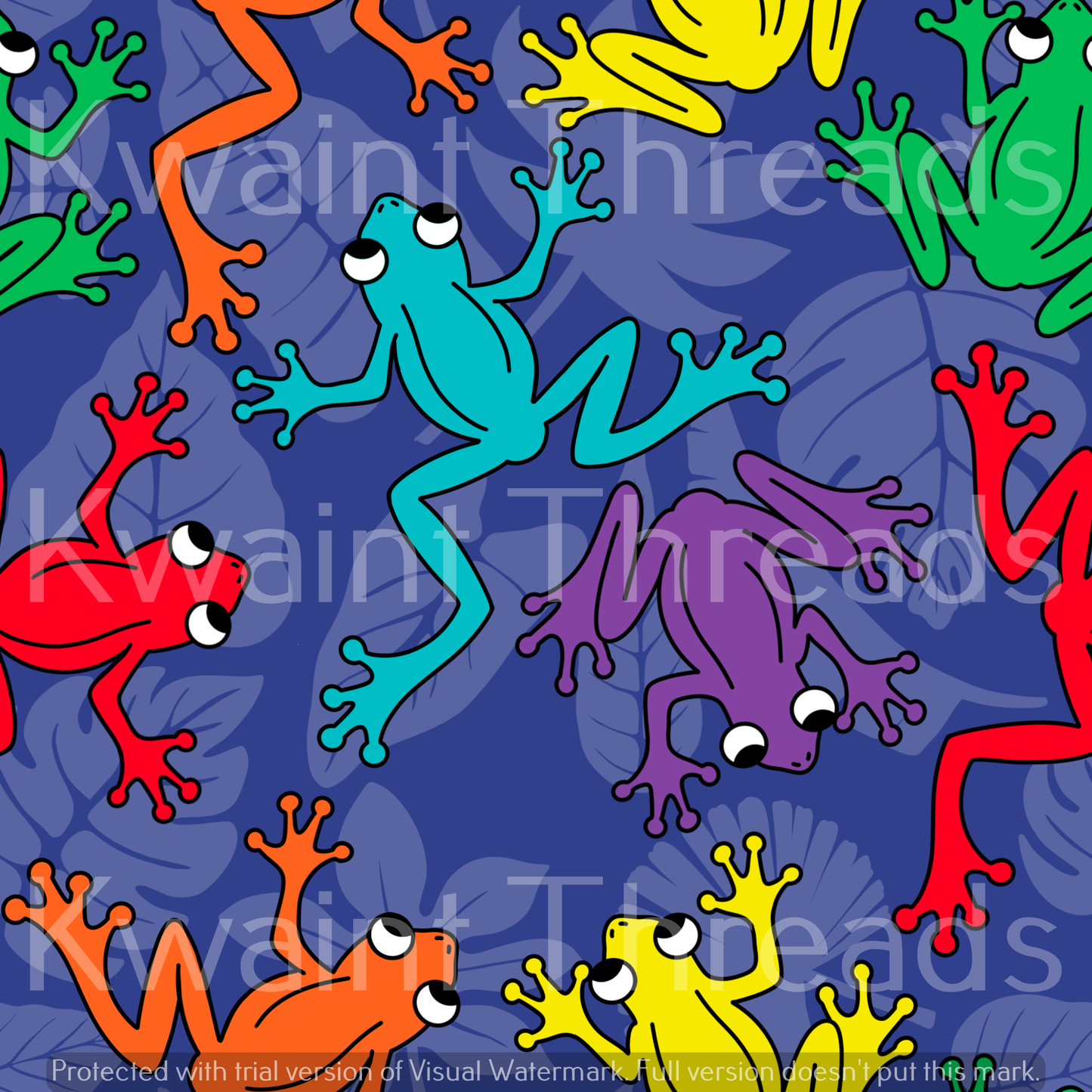 Fabric Mama Tree Frogs Rainbow Frogs Fabric On Demand Pre Order