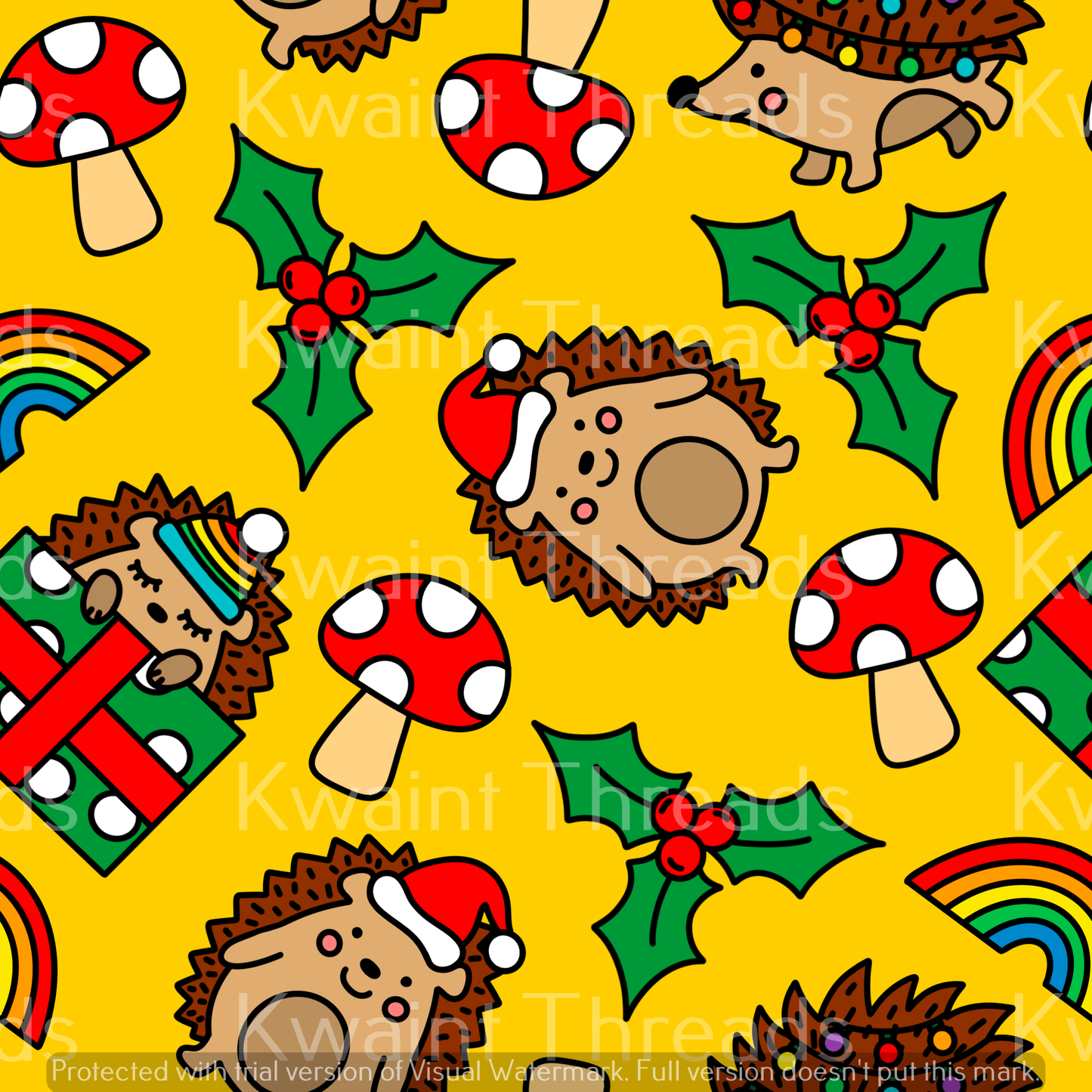 Fabric Mama Prickly Christmas Hedgehogs On Demand Pre Order
