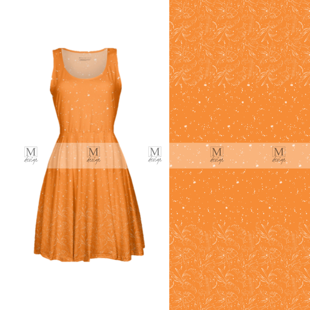 
                      
                        Marlini Tropical Leaves Orange Border Print
                      
                    