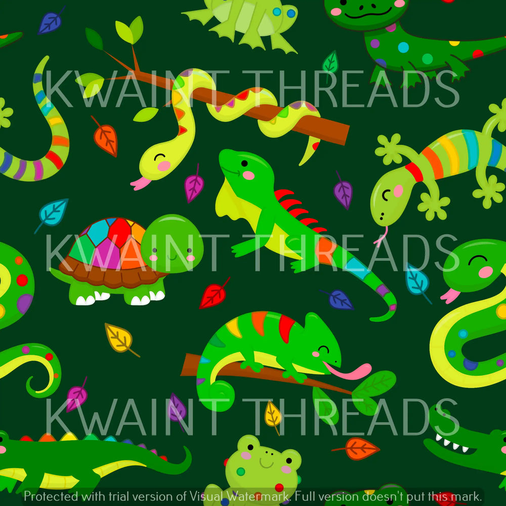 Fabric Mama Rainbow Reptiles Preorder