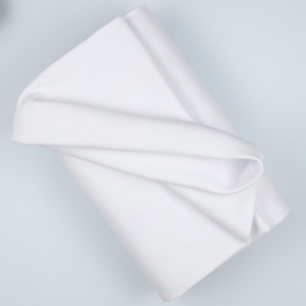Euro Knit White Wide Rib Ribbing Tube GOTS Certified Ribbing Cuffing