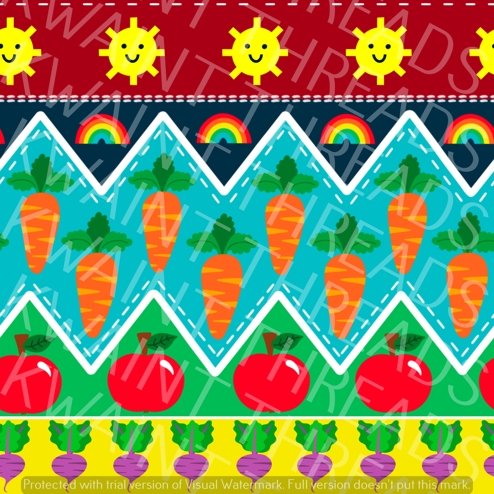Fabric Mama Homegrown Rainbow Vegetable Fabric On Demand Pre Order