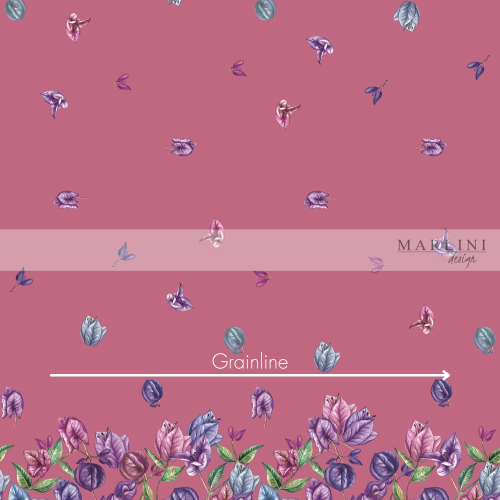 
                      
                        Marlini Bougainvillea Pink Border Print
                      
                    