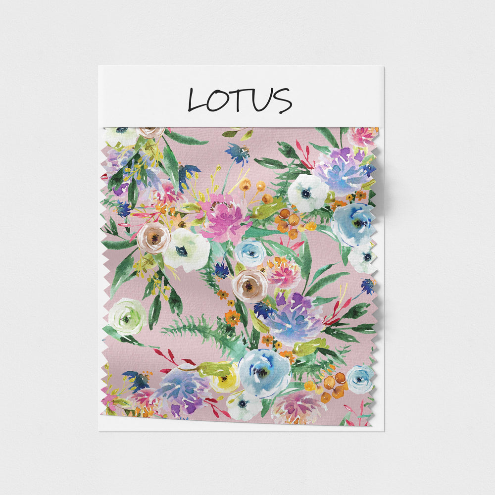 Sharon Gunawan Garden Frenzy Lotus Pink Flowers Fabric On Demand Pre order