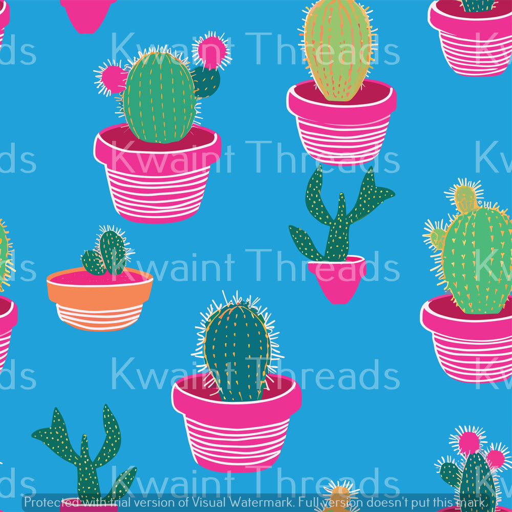 Kwaint Potted Cacti Cactus Pre order Fabric