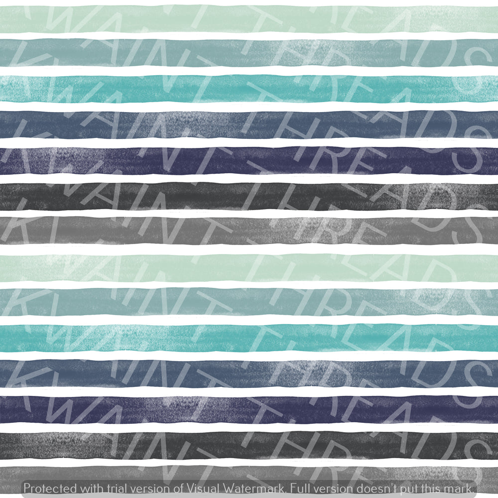 Ella Randall Watercolour Stripes Blues Fabric On Demand Pre-Order