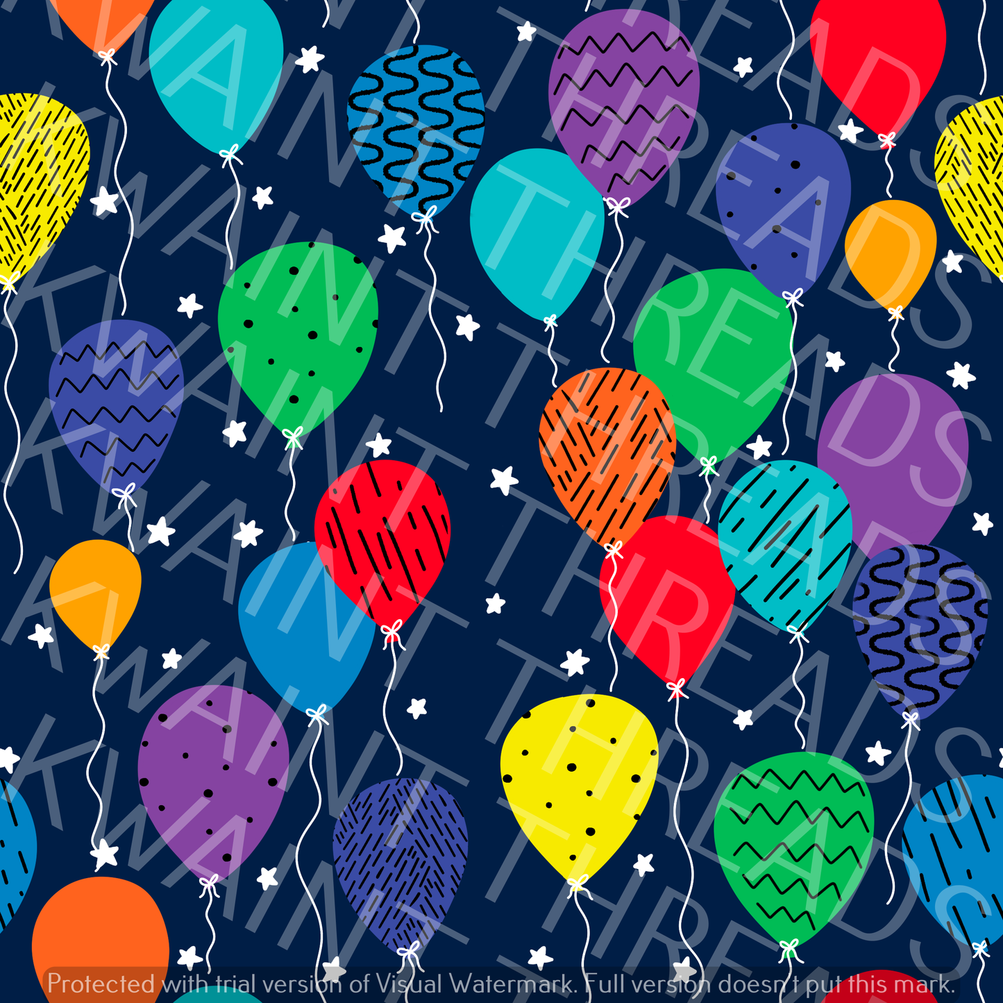 Fabric Mama Party Time Balloons Fabric On Demand Pre Order