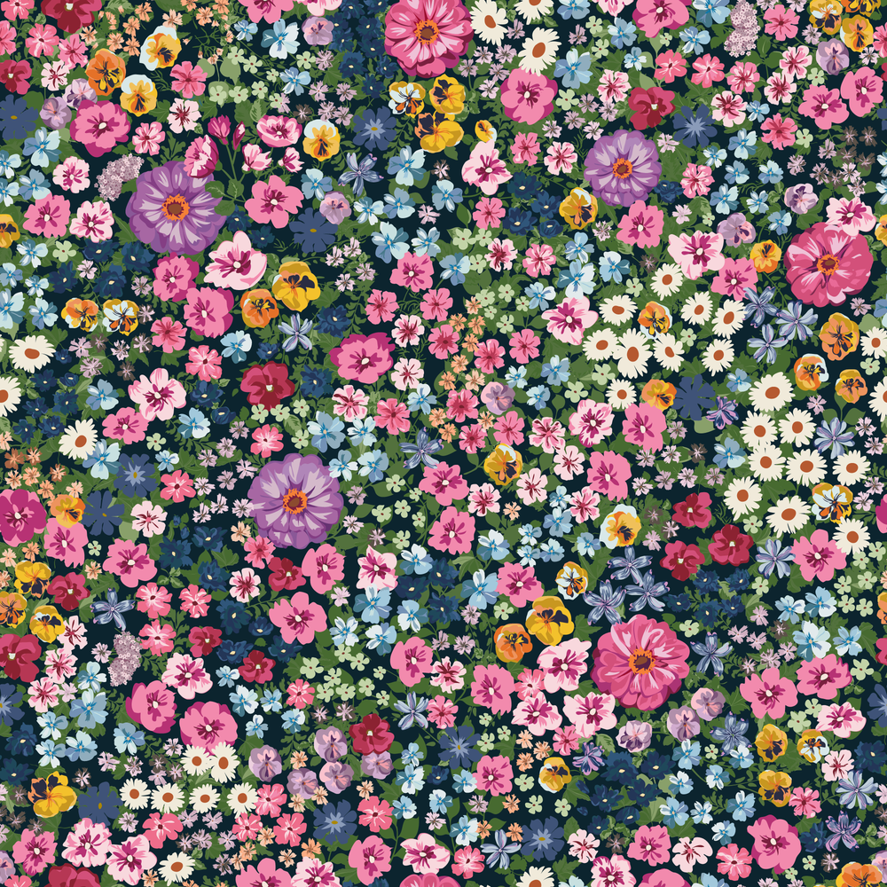 Kwaint Tiny Little Rainbow Flowers Preorder On Demand Printed Fabric