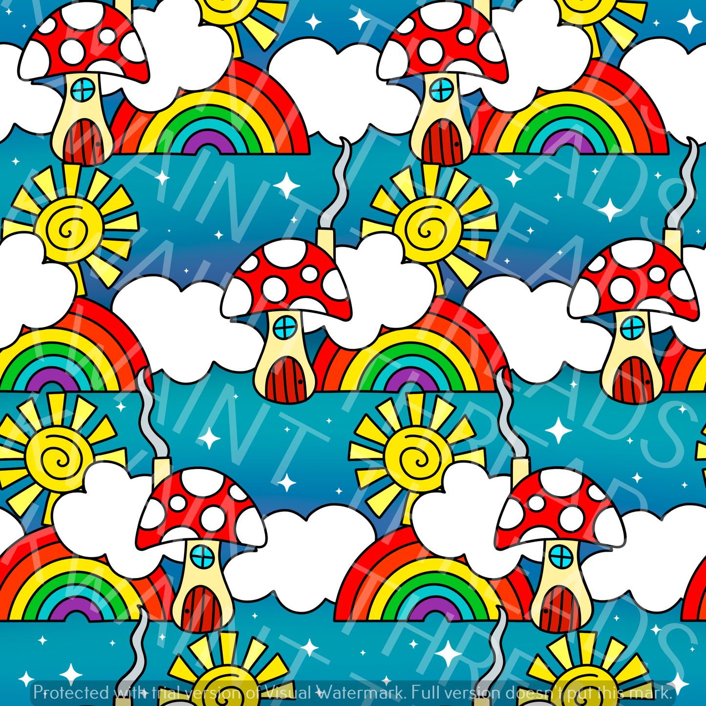 Fabric Mama Fairy Garden Rainbows Fabric On Demand Pre Order