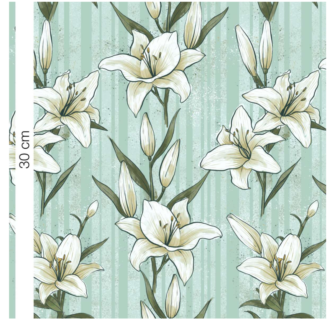 Lillestoff Lillies Dream Mint Organic 100% Cotton Woven Fabric Cotton