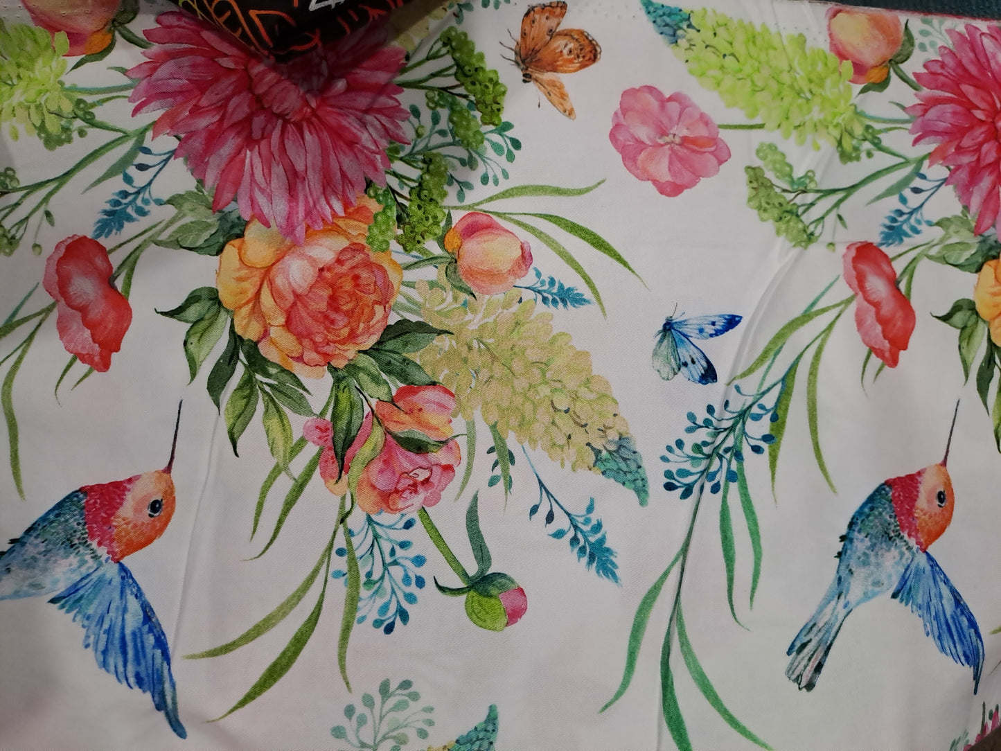 Kwaint Hummingbirds and Flowers 150gsm Twill