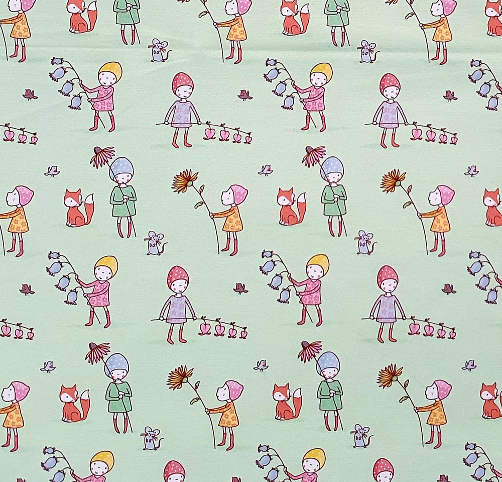 Lillestoff Susalabims Flower Children Organic Cotton Lycra French Terry Fabric