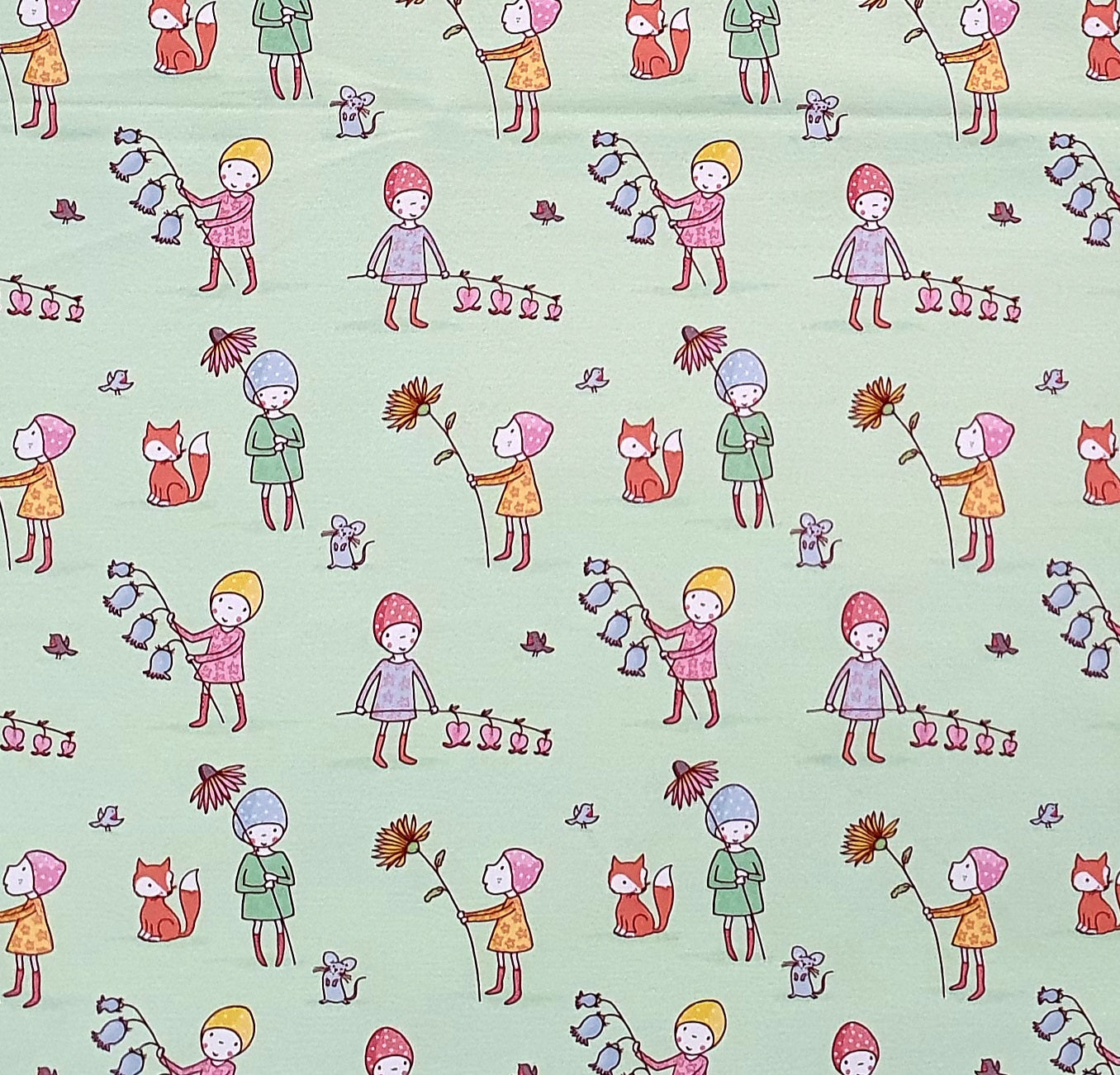 Lillestoff Susalabims Flower Children Organic Cotton Lycra French Terry Fabric