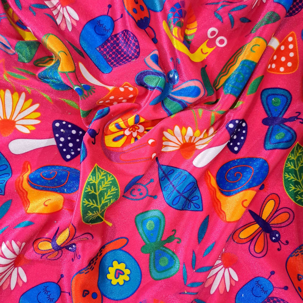 Karly Art Snails and Butterflies Pink Stretch Velvet Artist Print In Stock